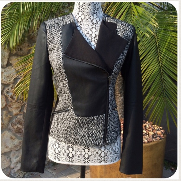 Ellen Tracy Leather Moto Style Jacket - Picture 3 of 4